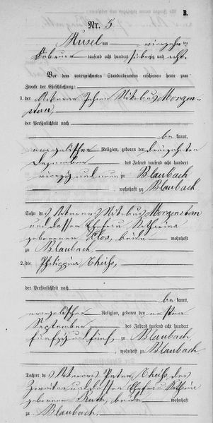Datei:1878 Heirat Johann Nikolaus Morgenstern & Philippina Theiß.jpg