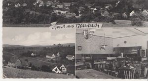 Postkarte Gruss aus Blaubach Nr110 Zum Dicken Daumen und Ortslage.JPG