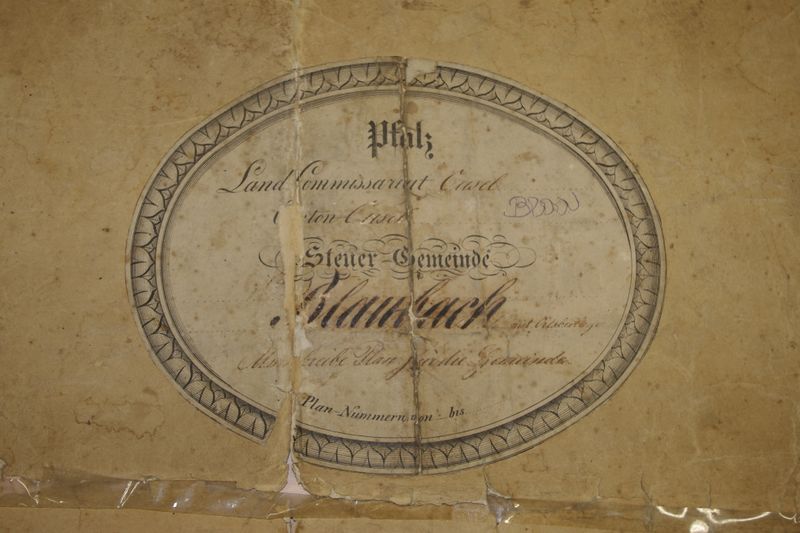 Datei:Vorderseite der Gemarkungskarte vermutlich 1845.jpeg